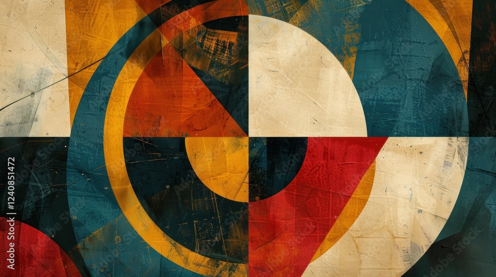 Aufkleber an abstract interpretation of a color wheel with bold strokes and unconventional shapes.