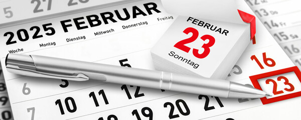 Deutscher Kalender Datum 23. Februar 2025  Bundestagswahl