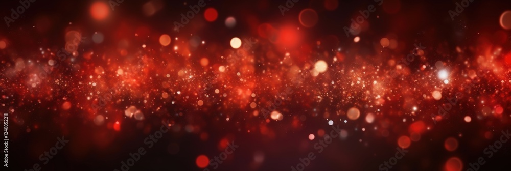 Poster abstract red particle glow background with vivid bokeh effect for creative and artistic projects
