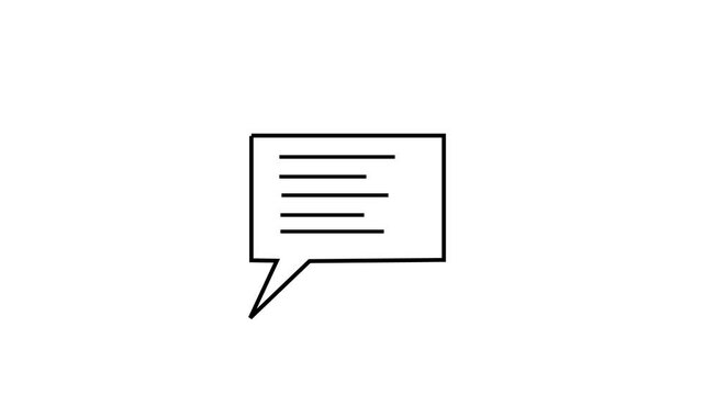 black and white mesage icon animation