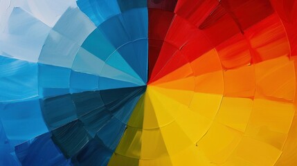 Fototapeta premium A classic primary color wheel with distinct red, blue, and yellow sections.
