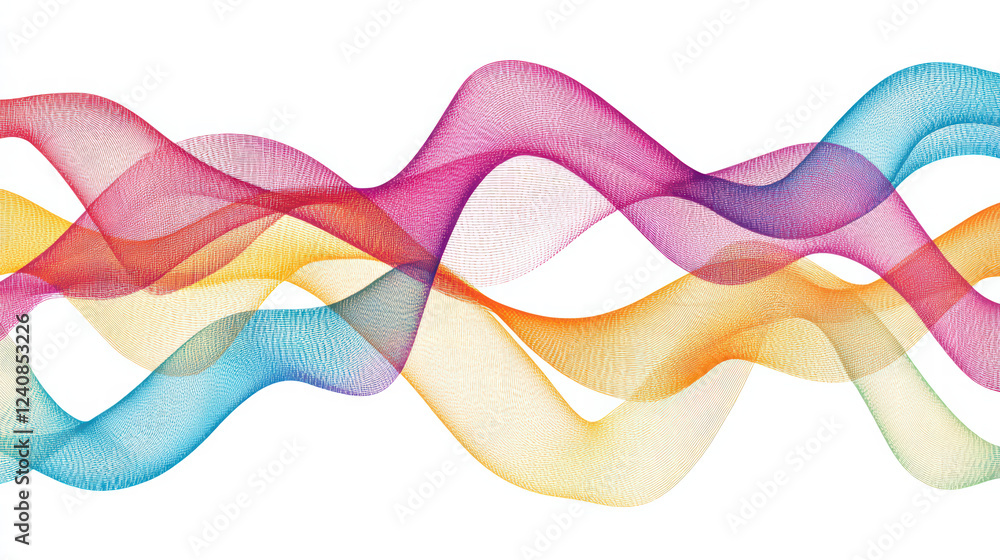 Aufkleber colorful abstract waves create vibrant and dynamic pattern, showcasing fluid movement and energy. de