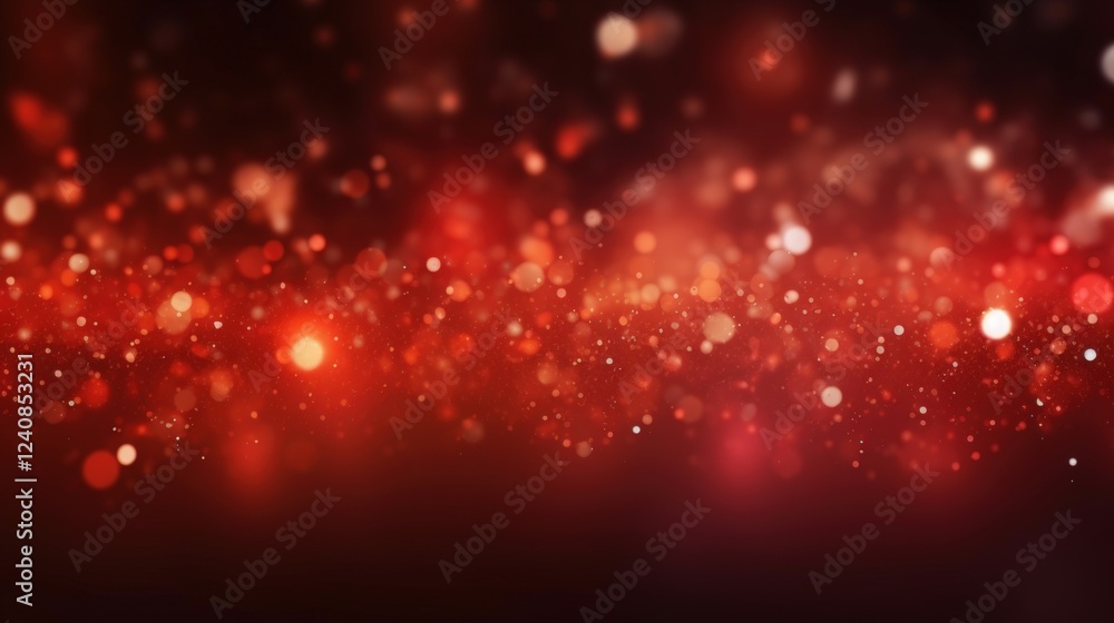 Poster abstract red glow with particles, soft fluid background for creative projects, unique textures and v