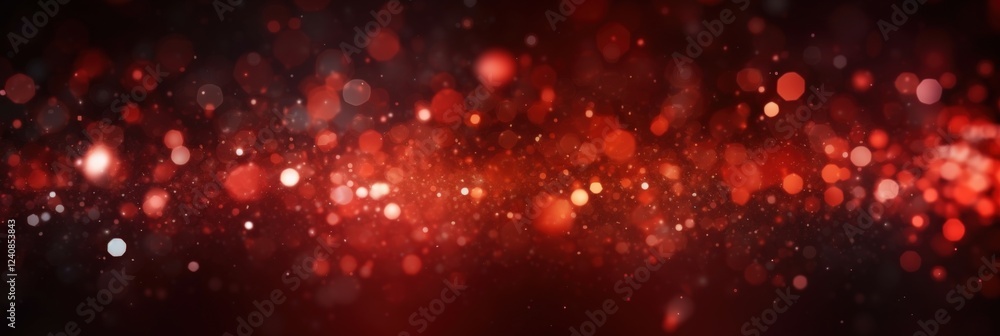 Poster abstract red glow particles creating a dynamic background with vivid colors and soft bokeh effects f