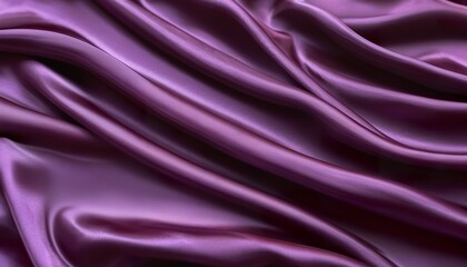 Luxurious Purple Silk Fabric Drapery, Soft Texture, Elegant Waves, Rich Color, Smooth Surface, Deep 