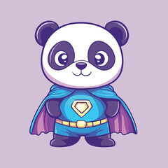 Obraz premium Cute bear hero character vector illustration 
