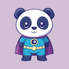 Cute bear hero character vector illustration 