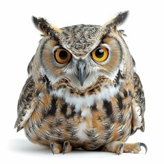 Obraz premium Majestic owl with striking features and eyes.