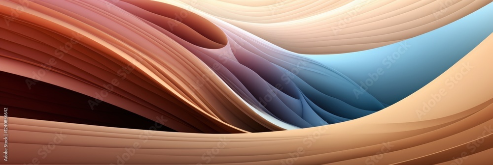 Poster abstract design background with flowing waves in warm tones and soft gradients for creative projects