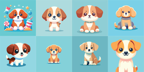 Obraz premium cute puppy cartoon illustration