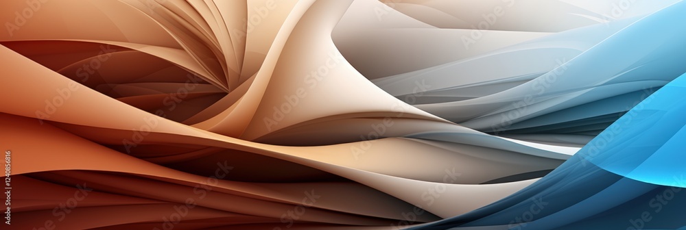 Poster abstract design background featuring flowing curves in warm and cool shades creating a harmonious vi
