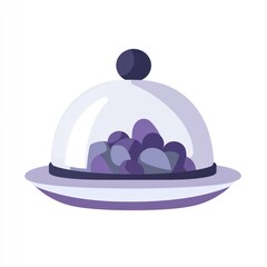 Fototapeta premium Covered dish of grapes, kitchen setting, food presentation, website banner