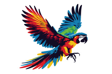 Colorful Parrot in Flight