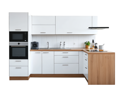 Modern kitchen design featuring stainless steel sink and microwave modern