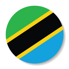 Fototapeta premium Tanzania circle flag logo icon digital vector illustration design