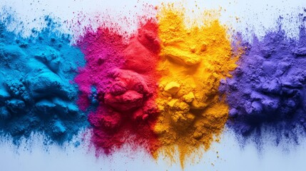 Vibrant Powder Colors Arranged In A Row.