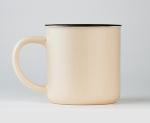 Simple enamel mug mockup for creative designs