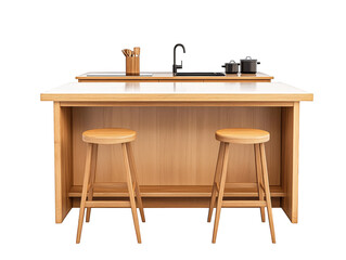 Modern kitchen design with two bar stools and a sleek countertop modern