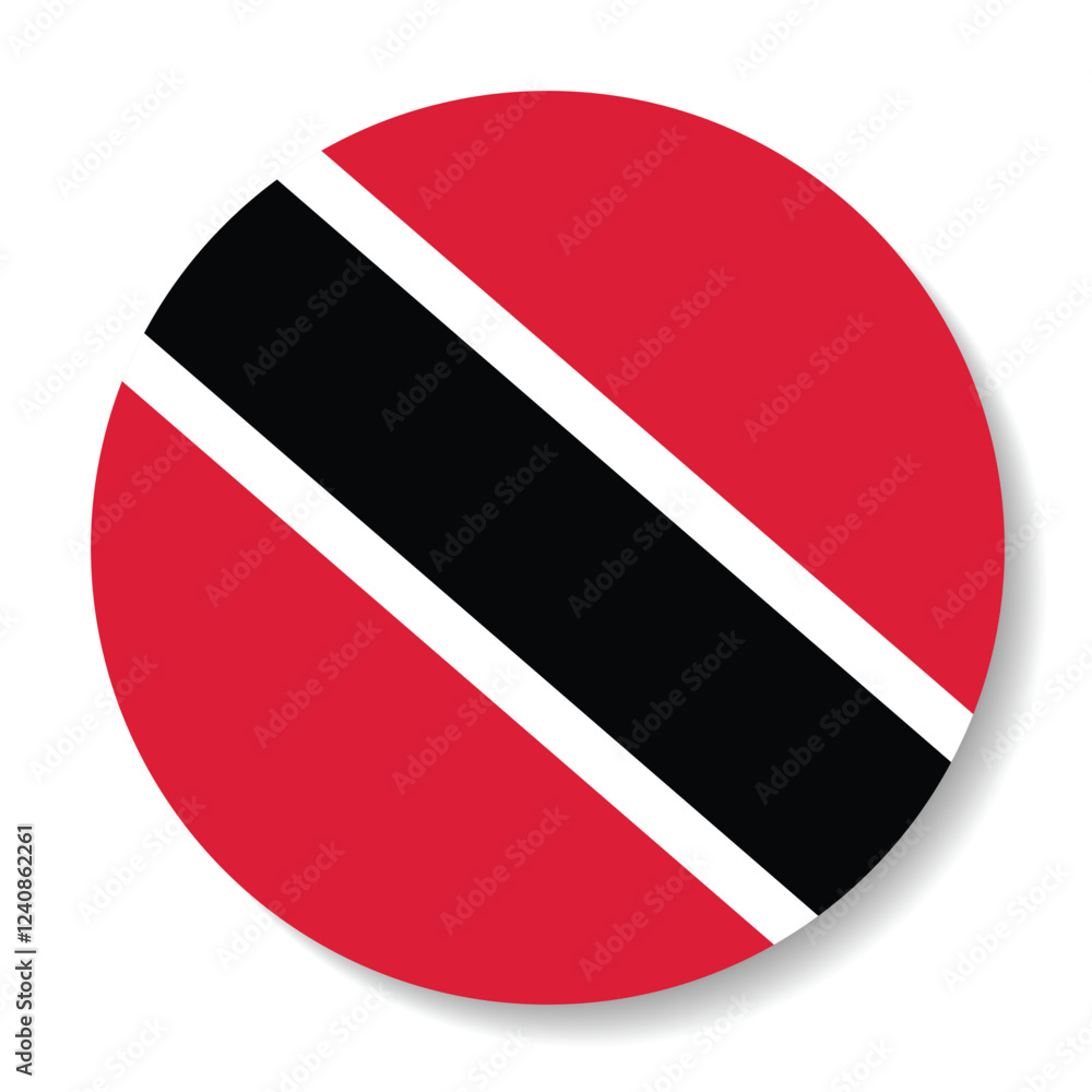 Poster flag of trinidad and tobago. button flag icon. standard color. circle icon flag. computer illustrati