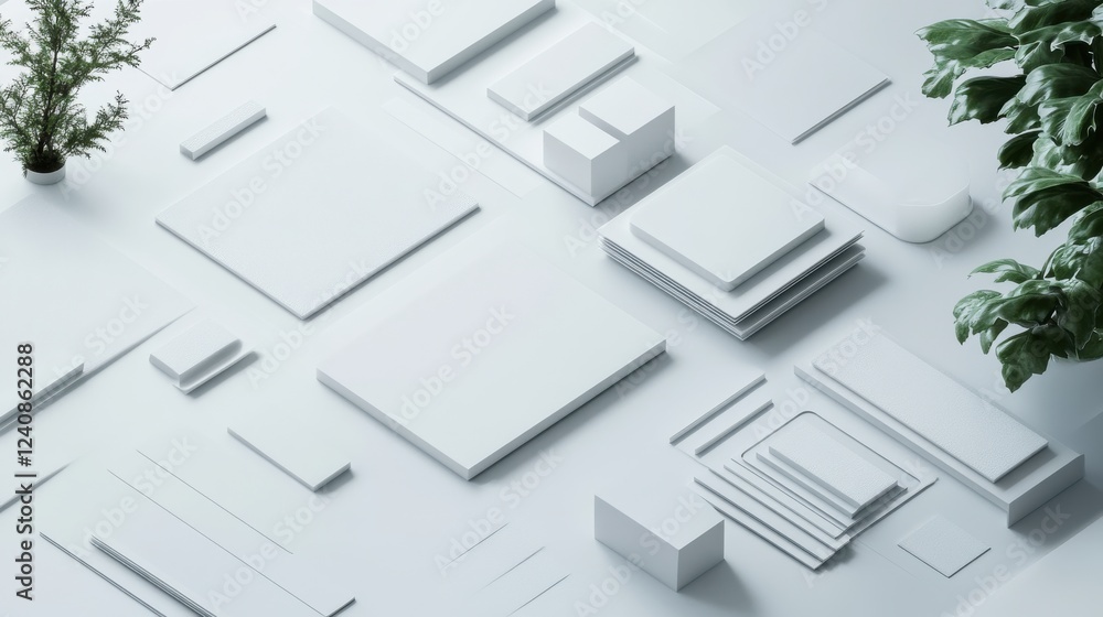 Poster minimalistic interactive design tools on white background