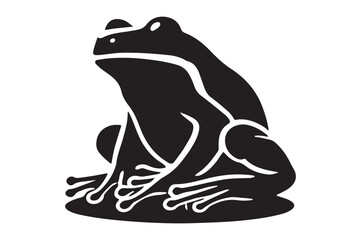 Silhouette of a Frog Displayed in a Simplistic Design Style

