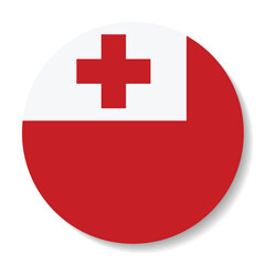 Fototapeta premium Flag of Tonga. Flag icon. Standard color. Circle icon flag. Computer illustration. Digital illustration. Vector illustration.