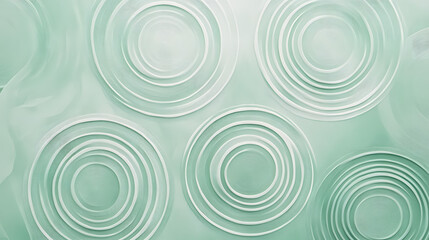 A pastel green concentric circle pattern with smooth gradients and rhythmic harmony.