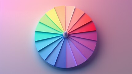 Obraz premium A 3D version of a color wheel vector with smooth gradient transitions between colors. stock photo --ar 16:9 --style raw --v 6 Job ID: 143d94e4-6961-4d5c-b56f-25c252db634f