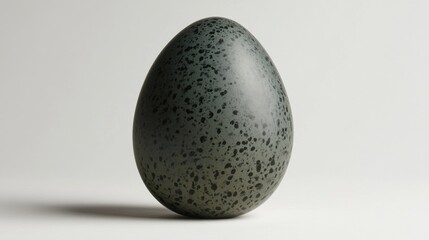 Unique Dark Speckled Egg Isolated on Soft Neutral Background