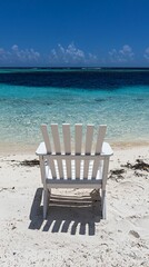 Serene Beach Chair Facing Turquoise Waters