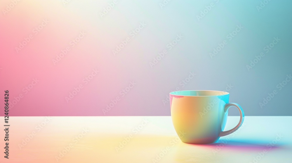 Poster a seamless gradient color spectrum with all the rainbow hues in a smooth blend. stock photo --ar 16:
