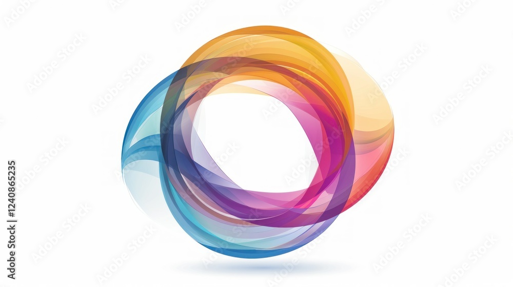 Aufkleber a minimalistic color wheel vector design with pure color transitions on a white backdrop. stock phot