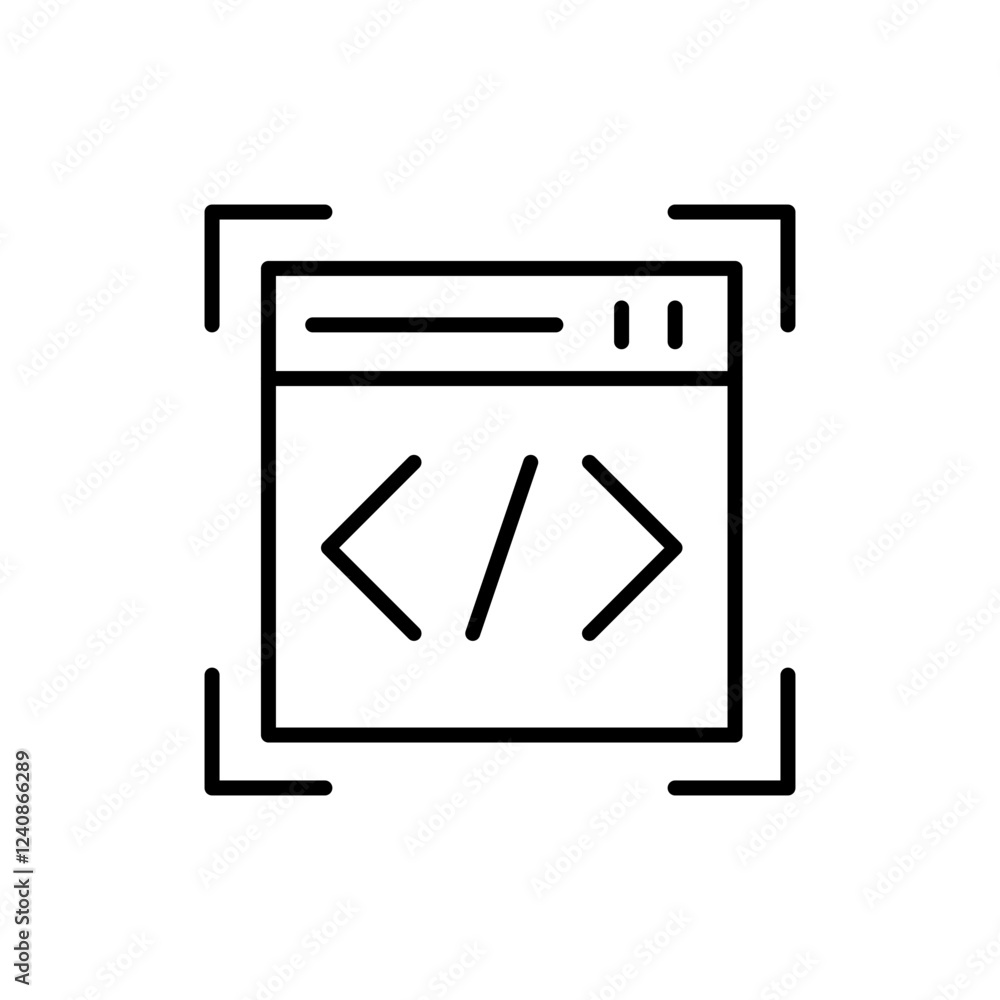 Poster program metadata outline icons, minimalist vector illustration ,simple transparent graphic element .