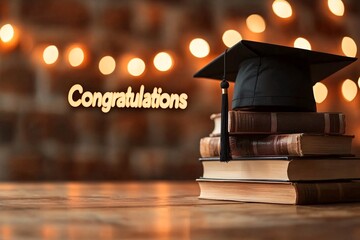 Graduation celebration ceremony university campus photo indoor setting close-up view achievement and success in education