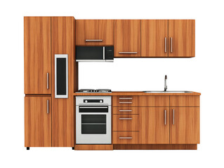 Modern kitchen appliances, stove, microwave, and oven in a contemporary setting modern