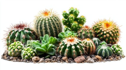 Vibrant Collection of Succulents and Cacti in Natural Setting