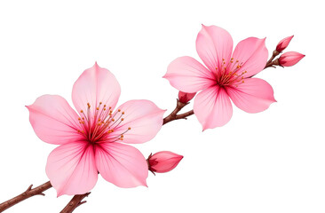 Watercolor illustration of delicate cherry blossoms with delicate pink petals. Perfect for wedding invitations, creating brand names or wall paintings. Sakura flowers isolated on a white background.