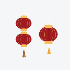 Chinese style lantern vector art illustration