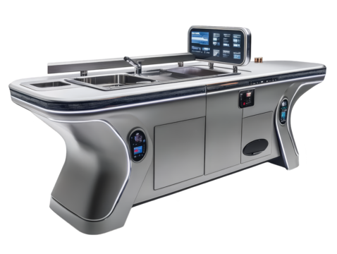 Hightech printer with large touchscreen interface for streamlined document management