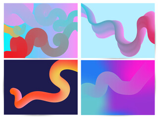 Modern Colorful Flow Poster with Wave Liquid Shape - Abstract Fluid Gradient Design