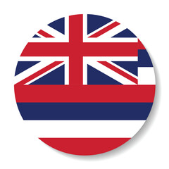 Obraz premium Hawaii flag. Hawaii circle flag logo icon computer vector illustration design