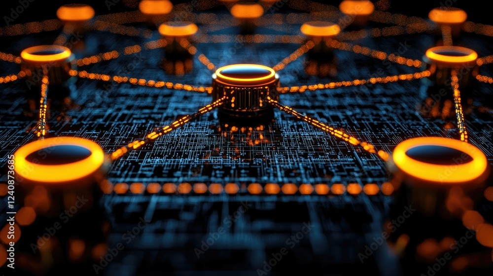 Poster network hub centralized digital system nodes