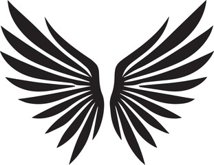 Fototapeta premium Bold High-Contrast Black Silhouette of Symmetrical Wings Vector