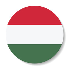 Obraz premium Flag of Hungary. Flag icon. Standard color. Circle icon flag. Computer illustration. Digital illustration. Vector illustration.