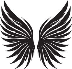 Fototapeta premium Bold High-Contrast Black Silhouette of Symmetrical Wings Vector