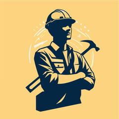 professional contractor worker character