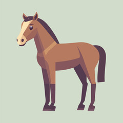 A cute horse stand in floor vector illustration 