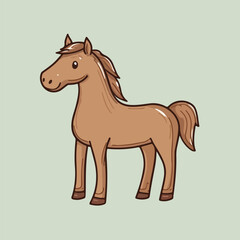 A cute horse stand in floor vector illustration 