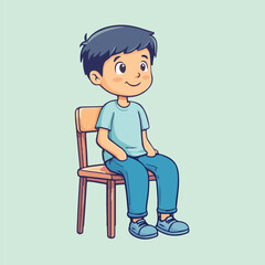 A child sitting on a chair vector illustration