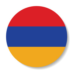 Obraz premium Armenia flag. Flag icon. Standard color. Circle icon flag. Computer illustration. Digital illustration. Vector illustration.